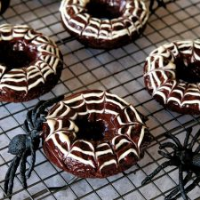 Spooky Chocolate Spider Web Doughnuts | Everyday Gourmet ... image