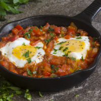 Fried Eggs with Onion And Tomato - BigOven.com image