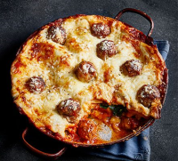 Three-cheese meatball lasagne recipe | BBC Good Food image