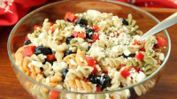 Red, White and Blueberry Pasta Salad Recipe - BettyCrocker.com image