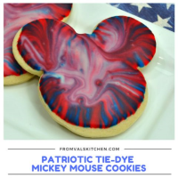 Patriotic Tie-Dye Mickey Mouse Cookies - From Val's Kitchen image
