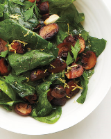 Roasted Mushrooms and Spinach Recipe | Martha Stewart image