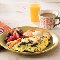 Spinach-and-Cheese Omelet Recipe | MyRecipes image