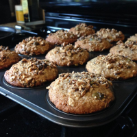 Banana Oat Muffins with Sour Cream Recipe | Allrecipes image