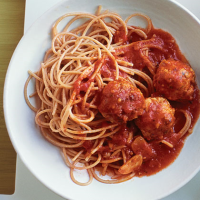 Turkey Meatballs and Spaghetti Recipe | MyRecipes image