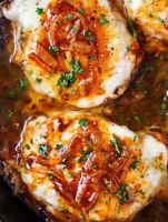 One Skillet French Onion Smothered Pork Chops - Recipes - Faxo image