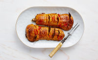 Hasselback Butternut Squash with Bay Leaves Recipe | Bon ... image