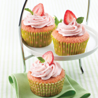 Strawberry Cupcakes Recipe | Land O’Lakes image