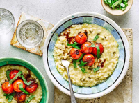 Cheddar Cheese Risotto Recipe with Balsamic Tomatoes and ... image