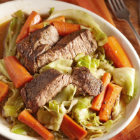 Slow-Cooked Beef with Carrots & Cabbage Recipe | EatingWell image