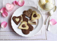 Vanilla and chocolate love heart biscuits | Sainsbury's ... image