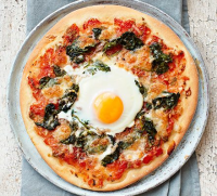 Eggs Florentine pizza recipe | BBC Good Food image