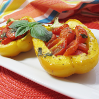 Peppers Roasted with Garlic, Basil and Tomatoes Recipe ... image