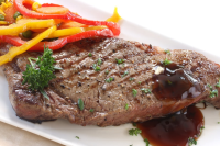 Top Sirloin Steak with Bell Pepper and Onion Sauté Recipe ... image