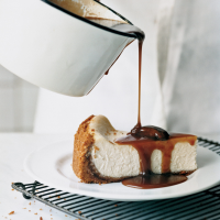 Pecan-Praline Cheesecake with Caramel Sauce Recipe - Lisa ... image