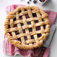 Mixed Berry Pie Recipe: How to Make It - Taste of Home: Find Recipes, Appetizers, Desserts, Holiday Recipes & Healthy Cooking Tips image