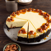 Chocolate Bourbon Pecan Cheesecake Recipe: How to Make It image