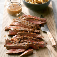 Marinated Steak with Grilled Onions Recipe: How to Make It image