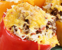 Rice and Bean Stuffed Peppers Recipe by Emily Jacobs image