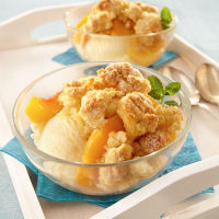 Peaches & Cream Cobbler Recipe | Land O’Lakes image