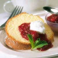Pound Cake With Ruby Cranberry Sauce Recipe | Land O’Lakes image