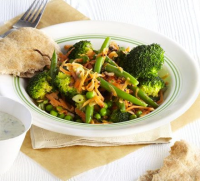 Indian bean, broccoli & carrot salad recipe | BBC Good Food image