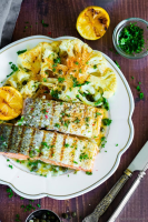 Grilled Salmon with Lemon-Butter Sauce Recipe | ChefDeHome.com image