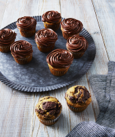 Pumpkin-Chocolate Swirl Cupcakes With Chocolate ... image