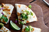 Chicken Quesadillas With Avocado-Cucumber Salsa Recipe ... image