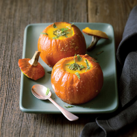 Roasted Mini-Pumpkin Bowls Recipe | MyRecipes image