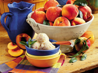 Summertime Peach Ice Cream Recipe | MyRecipes image