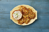 Molly Yeh's Latkes with Caramelized Onion Sour Cream image