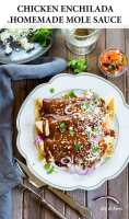 Mole Chicken Enchilada with Homemade Mole Sauce Recipe ... image