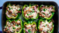 Best Cheesesteak Stuffed Peppers - How To Make Cheesesteak Stuffed Peppers - Recipes, Party Food, Cooking Guides, Dinner Ideas - Delish.com image
