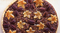 Pecan Pie with Decorative Leaves Recipe | Martha Stewart image
