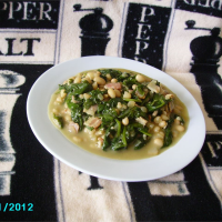 Navy Beans and Greens with Bacon and Garlic Recipe ... image