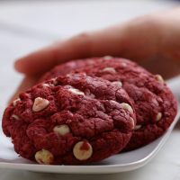 Red Velvet White Chocolate Cake Mix Cookies Recipe by Tasty image