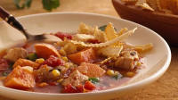 Slow-Cooker Southwest Chicken Soup with Baked Tortilla Strips image