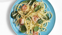 Linguine with Shrimp and Spinach Recipe | Martha Stewart image