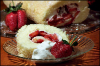 Strawberry Almond Cream Roll Recipe Recipe - Food.com image