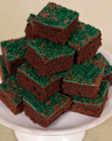 Fudgy Chocolate Brownies with Green Sprinkles Recipe ... image