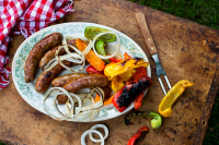 Grilled Sausages, Onions and Peppers Recipe - NYT Cooking image