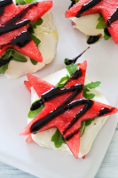 Watermelon Caprese Salad with Balsamic Glaze - Skinnytaste image