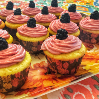 Lemon Cupcake with Blackberry Buttercream Recipe | Allrecipes image