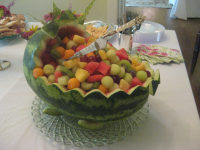 Watermelon Basket Fruit Salad Recipe - Low-cholesterol ... image