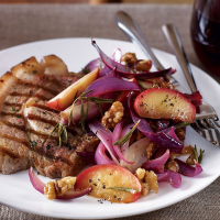 Pork chops with apple and walnuts recipe | delicious. magazine image