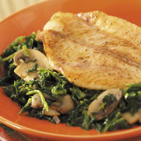 Skillet Fish with Spinach Recipe: How to Make It image
