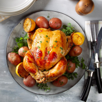 Country Roasted Chicken Recipe: How to Make It - Taste of Home: Find Recipes, Appetizers, Desserts, Holiday Recipes & Healthy Cooking Tips image