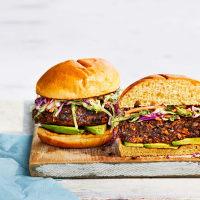 Black Bean Burgers With Avocado Slaw | Southern Living image
