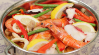 Seafood and Chicken Paella Recipe with Japanese Rice ... image